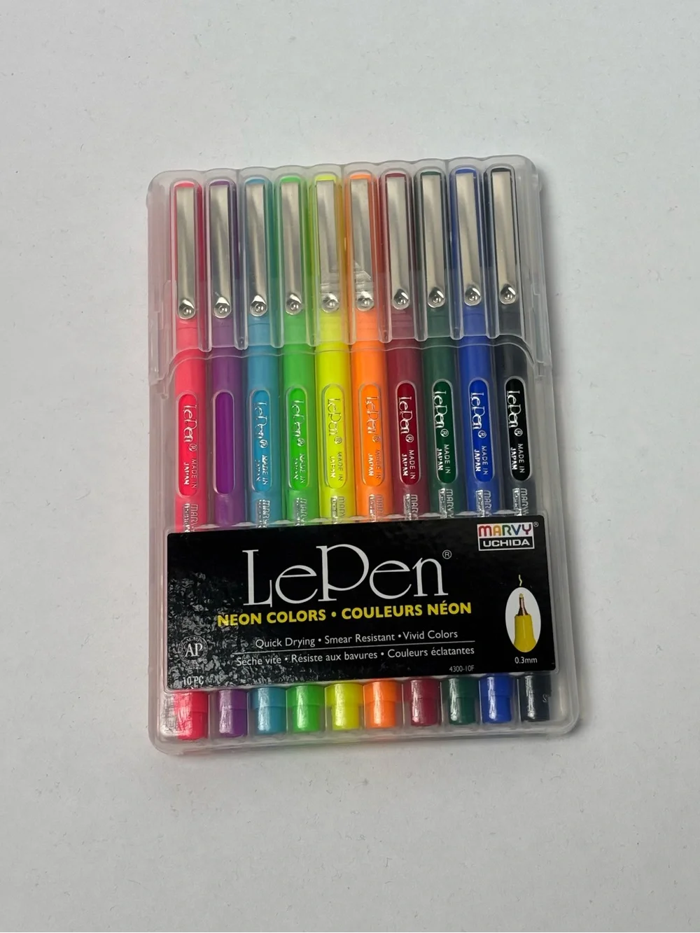 Marvy LePen Neon .3 mm 10 pack NEW